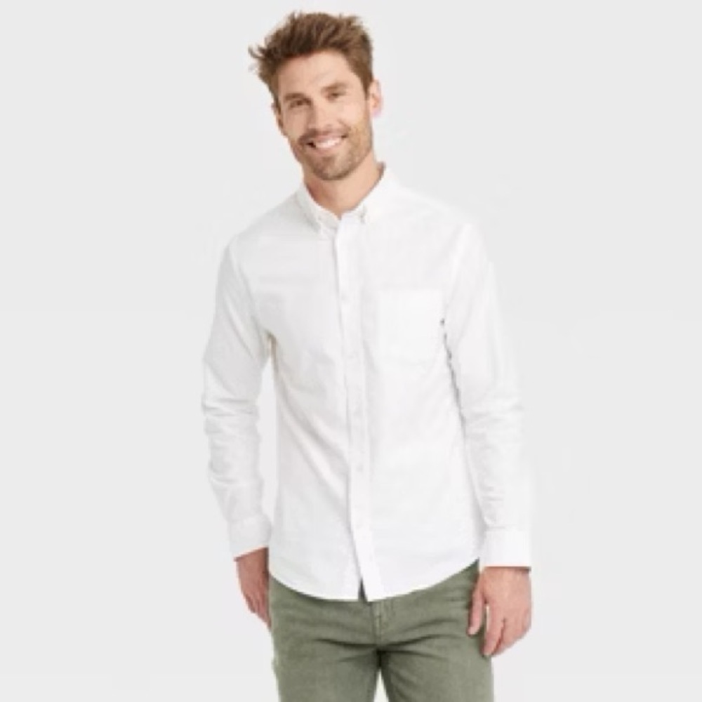 Goodfellow & Co Northrop Slim Fit White Button Down Shirt Size Large